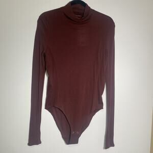 Icebreaker NWT Merino Queens Long Sleeve High Neck Bodysuit Size XL Espresso